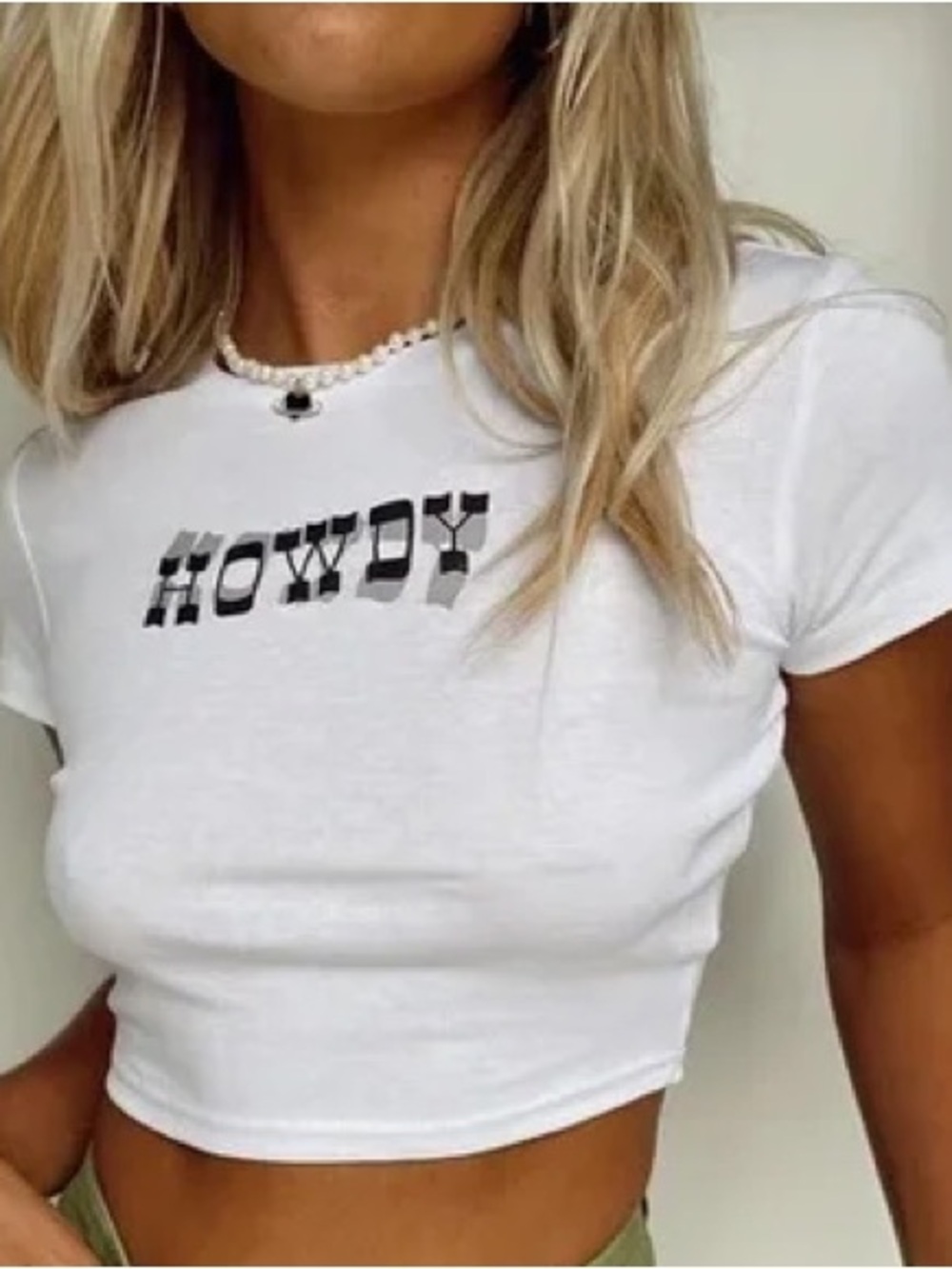 Princess Polly 'Howdy' Cropped Baby Tee size 4 US